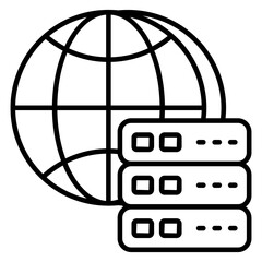 An icon design of global server 