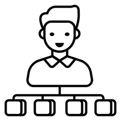 Editable design icon of user network 