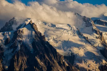 Küchenrückwand glas motiv Mont Blanc Crevasses of Mont-Blanc, French alps, Chamonix-Mont-Blanc, Haute-Savoie, France