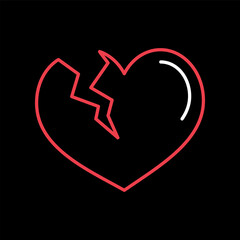 Broken heart vector isolated icon