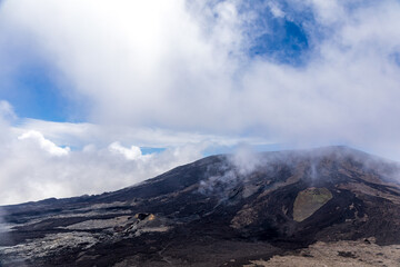 Reunion Island - Piton de la Fournaise volcano and Piton Jacob crater