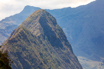 Reunion Island - Helicopter winching goods to Mafate cirque