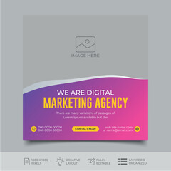 Digital marketing social media post design template