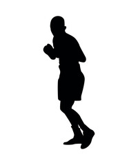 Fototapeta na wymiar Black silhouette of boxers isolated on white background.