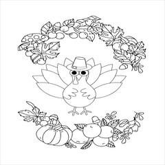Thanks giving coloring page for kids.