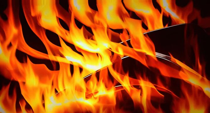 burning flames fire background on black animation animated