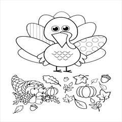Thanks giving coloring page for kids.