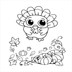 Thanks giving coloring page for kids.