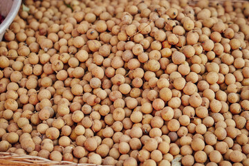 dried grains in a colander	