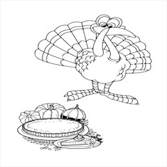 Thanks giving coloring page for kids.