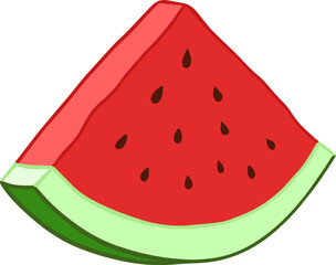 Illustration of ripe watermelon in bright colors.