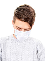 Sad Man in the Flu Mask