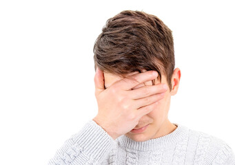 Fototapeta premium Sad Young Man is Crying