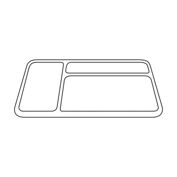 recommend clip art: Tray for food vector outline icon. Vector illustration tray for food on white background. Isolated outline illustration icon of salver.