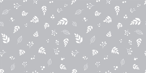 Botanical illustration background. Seamless pattern.Vector. 有機的なイラストパターン
