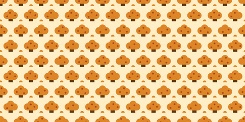 Tree illustration background. Seamless pattern.Vector. 木のイラストパターン