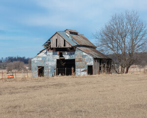 Old Barn with Tin Roof in Rural Arkansas