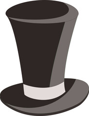 cartoon illustration of a dove grey top hat 