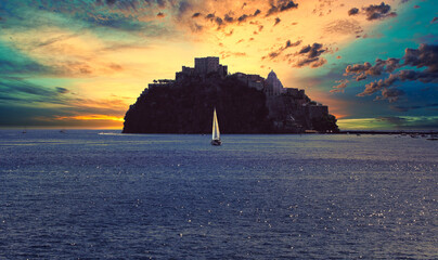 Isola di Ischia at sunset