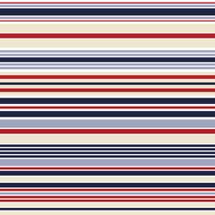 Simple nautical themed design with navy blue, red, beige, light blue and white horizontal stripes decoration