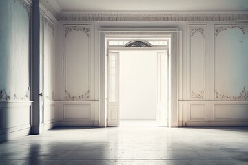 Shabby chic interior with empty space, generative AI