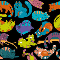 seamless pattern with cats