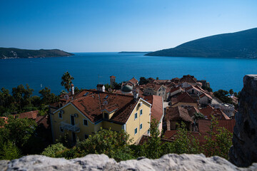 Fototapeta premium View on Herceg Novi and Adriatic sea in Montenegro.