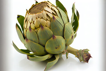 Fototapeta premium Healthy One natural Artichoke with white