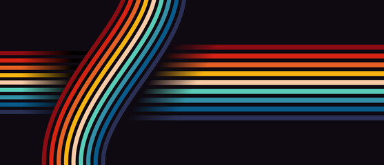 line stripes vintage layout curve paper geometry wall banner