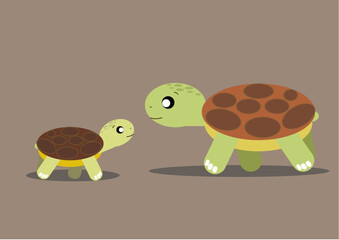 Cute turtles illustration vector