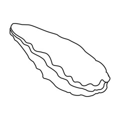 Shell sea vector outline icon. Vector illustration sea shell on white background. Isolated outline illustration icon of seashell.