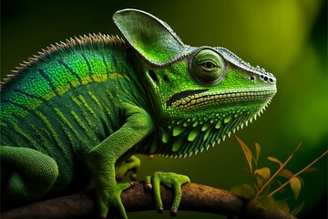 Obraz premium Chameleon Close Up. Ai