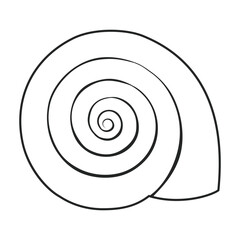 Shell sea vector outline icon. Vector illustration sea shell on white background. Isolated outline illustration icon of seashell.