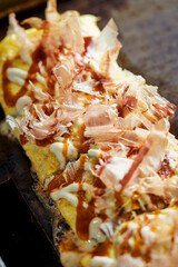 Katsuobushi on top of egg rolls