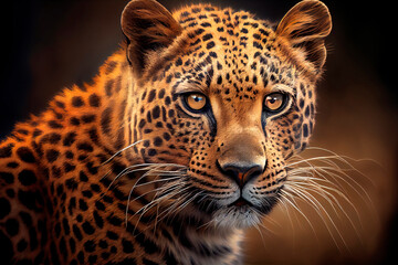 Fototapeta na wymiar leopard, animal, predator, art illustration