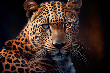 Naklejka na ściany i meble leopard, animal, predator, art illustration
