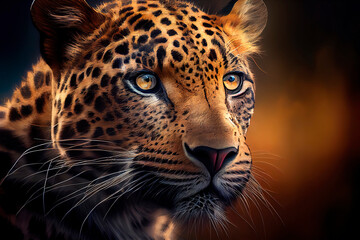 Leopard portrait. Generative AI
