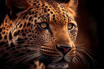 Leopard portrait. Generative AI