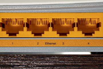 Ethernet ports for connecting computers and other devices to the Internet. The rear panel of the...