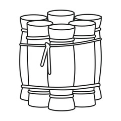 Stem sugar cane vector icon.Outline vector icon isolated on white background stem sugar cane.