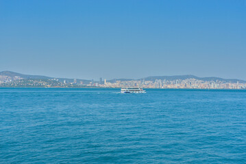 View from the Sea of Marmara to the island cities and ports of Turkey
