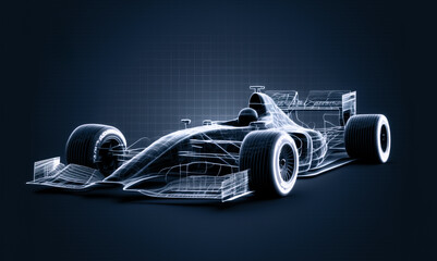 Formula 1 chart skematics, Generative AI illustration