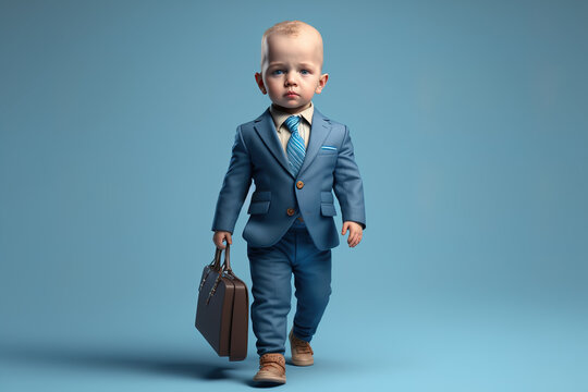 Baby as a confident businessman, Generative AI illustration