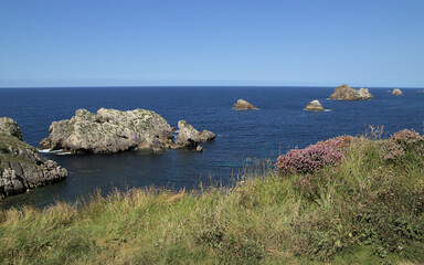 Coastal part of Cantabria in the north of Spain, eroded Costa Quebrada, ie the Broken Coast