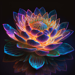 fluorescent lotus flower