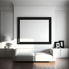 Naklejka na ściany i meble empty picture frame in a modern interior