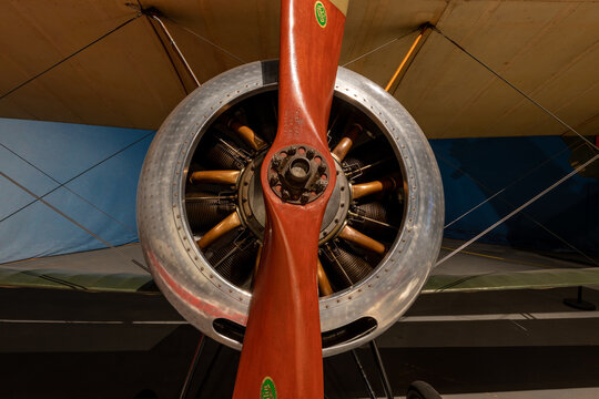 Close up of the front of a Sopwith Pup biplane