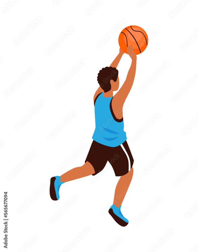 Sticker school basketball player composition