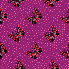 Seamless pattern with stylized butterflies.