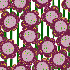 Seamless pattern with doodle flowers.